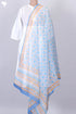Kota Doria Dupatta In Geometric Block Print
